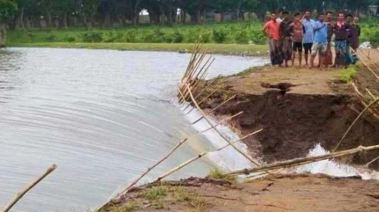 পাহাড়ি ঢলে ডুবছে হাওর, শঙ্কায় কৃষকের স্বপ্ন